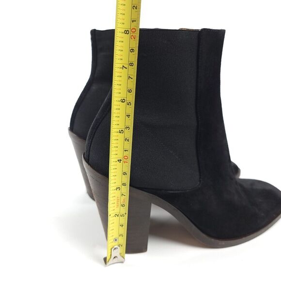 RAG & BONE Axel Black Suede Leather Block Heeled Western Chelsea Boots Minimal - Picture 4 of 9